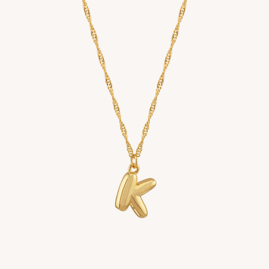 BUBBLE INITIAL LETTER NECKLACE