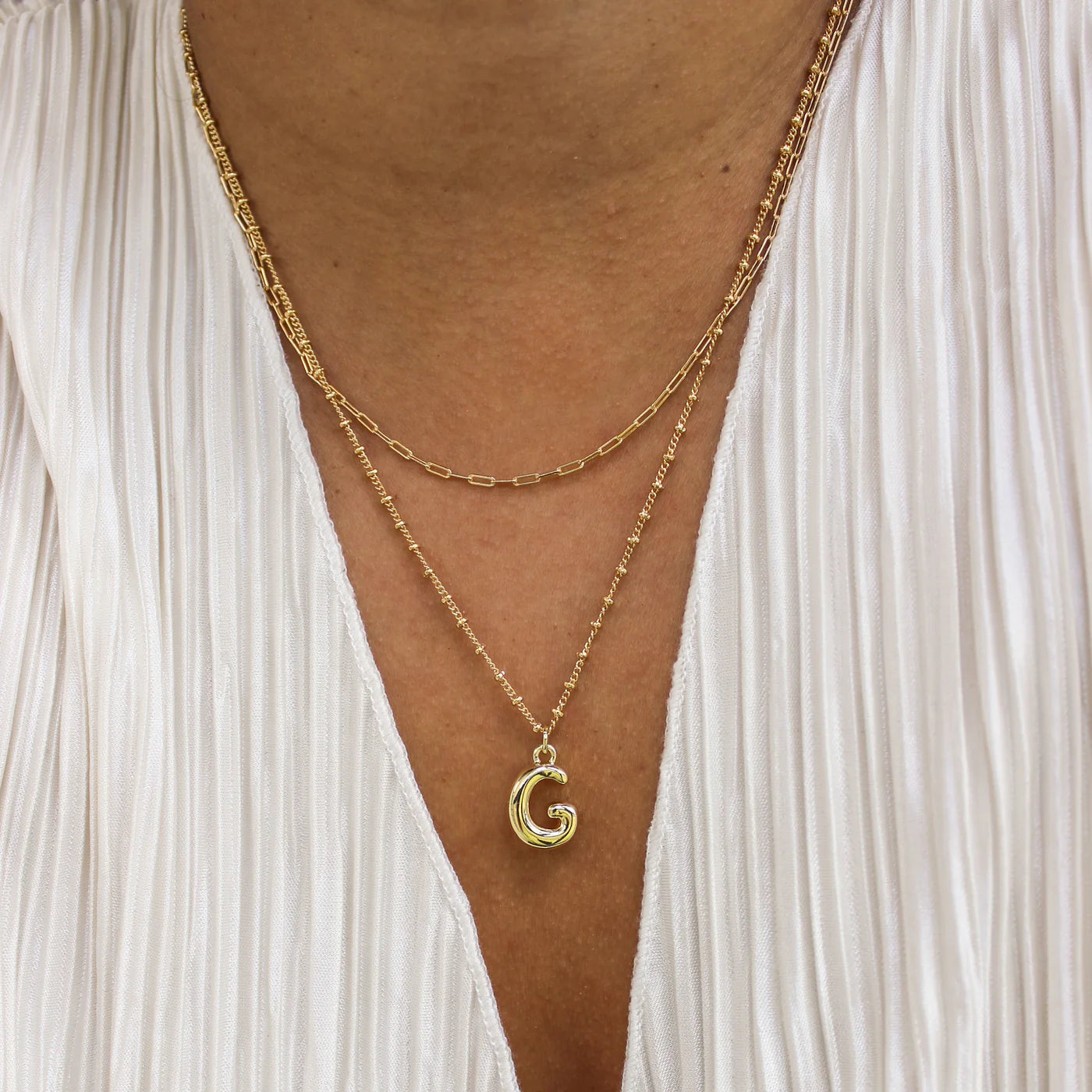 BUBBLE INITIAL LETTER NECKLACE