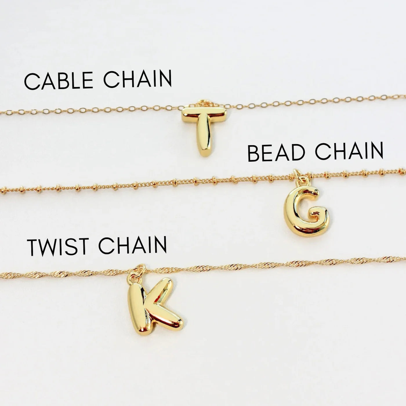 BUBBLE INITIAL LETTER NECKLACE